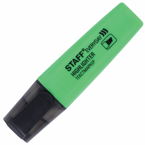Текстовыделитель STAFF "EVERYDAY", скошенный наконечник, 1-5 мм, зеленый фото 3