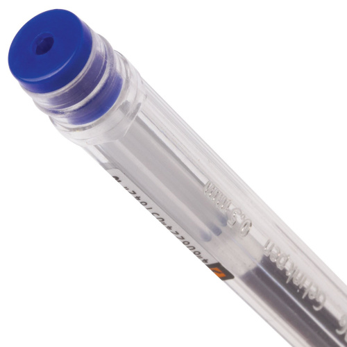 Ручка гелевая BRAUBERG "Jet", корпус прозрачный, узел 0,5 мм, линия письма 0,35 мм, синяя фото 8