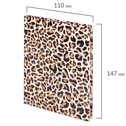 Блокнот STAFF "Leopard", 110х147 мм, А6, 80 л., твёрдый, клетка, выборочный лак фото 5
