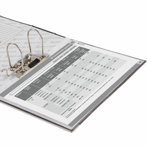 Папка-регистратор BRAUBERG, фактура стандарт, с мраморным покрытием, 75 мм, черный корешок фото 4