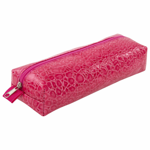 Пенал-косметичка BRAUBERG "Ultra pink", 20х6х4 см, крокодиловая кожа фото 6