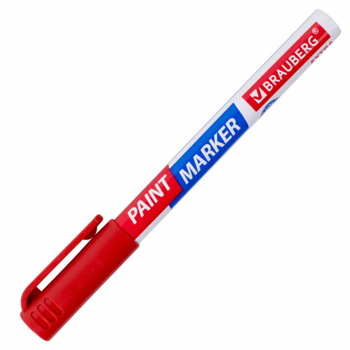 Маркер-краска лаковый BRAUBERG EXTRA (paint marker), 1 мм, красный фото 4