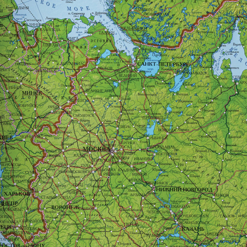 Карта России физическая BRAUBERG 101х70 см, 1:8,5М, с ламинацией, интерактивная, европодвес фото 7