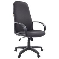 Кресло офисное CHAIRMAN, высокая спинка, с подлокотниками, черное-серое