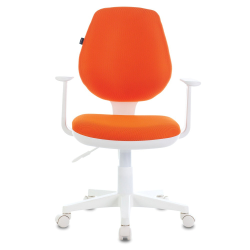 Кресло BRABIX "Fancy MG-201W", с подлокотниками, пластик белый, оранжевое фото 3