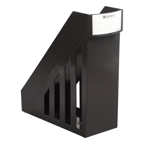Лоток вертикальный для бумаг BRAUBERG-MAXI, 277х100х290 мм, черный фото 2
