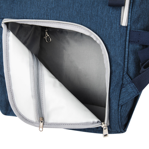 Рюкзак для мамы BRAUBERG MOMMY, 40x26x17 см, с ковриком, крепления на коляску, термокарманы, синий фото 8