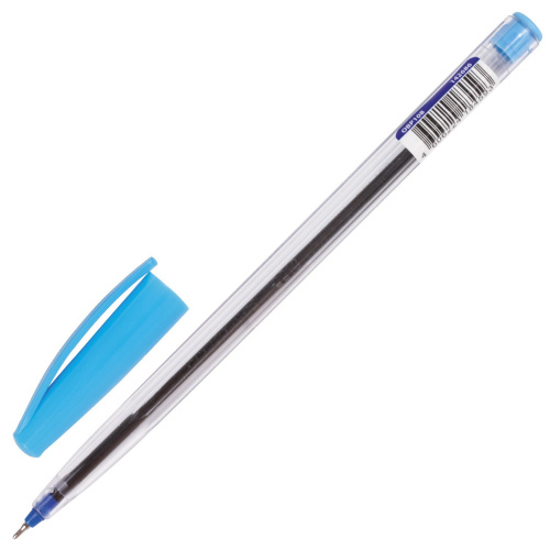 Ручка шариковая масляная BRAUBERG "Ice", корпус прозрачный, узел 0,6 мм, линия письма 0,3 мм, синяя фото 3