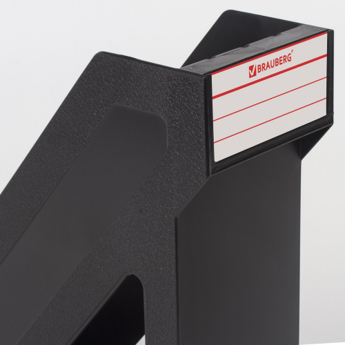 Лоток вертикальный для бумаг BRAUBERG "Basic", 265х100х285 мм, черный фото 4
