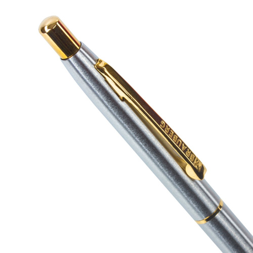 Ручка подарочная шариковая BRAUBERG Brioso, корпус серебристый, линия письма 0,5 мм, синяя фото 10