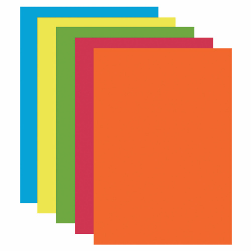 Бумага цветная DOUBLE A, А4, 80 г/м2, 500 л. (5 цветов x 100 листов), микс интенсив фото 4