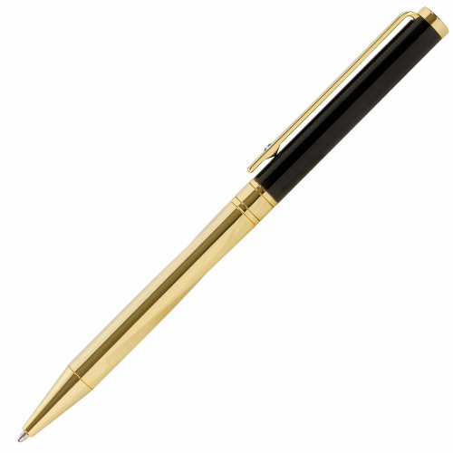 Ручка подарочная шариковая GALANT "ALLUSION", корпус черный/золотой, детали золотистые, синяя фото 5
