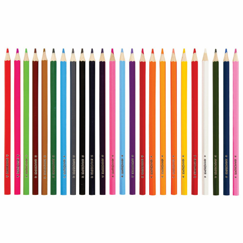 Карандаши цветные мягкие ЮНЛАНДИЯ "ЗАБАВНЫЕ КАРТИНКИ", 24 цвета, классические, заточенные фото 2