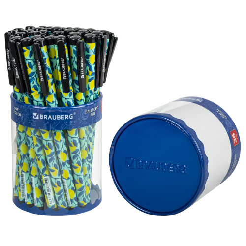 Ручка шариковая BRAUBERG SOFT TOUCH GRIP "CITRUS", мягкое покрытие, узел 0,7 мм, синяя фото 9