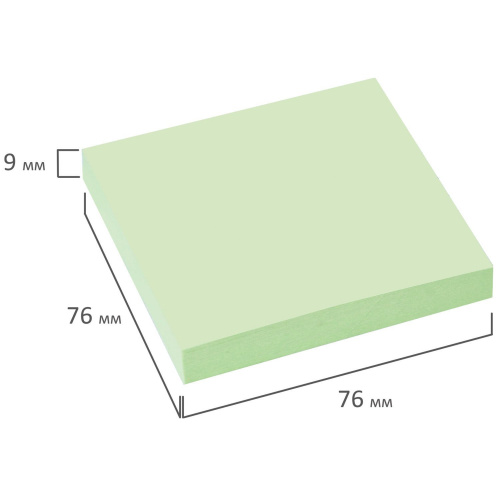 Блок самоклеящийся (стикеры) BRAUBERG, 76х76 мм, 100 л., зеленый фото 2