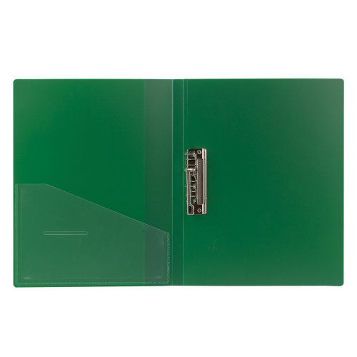 Папка BRAUBERG "Contract", с боков металлич прижимом и внутрен карманом , до 100 л., 0,7 мм, зеленая фото 3
