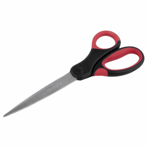 Ножницы BRAUBERG "Office", 160 мм, прорезиненные ручки, 2-х сторонняя заточка, красно-черные фото 10