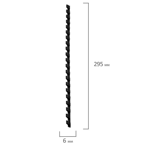 Пружины пластиковые для переплета BRAUBERG, 100 шт., 6 мм, черные фото 3