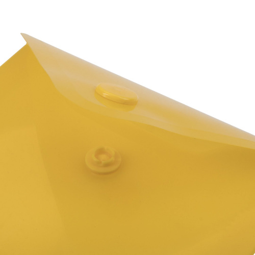 Папка-конверт с кнопкой BRAUBERG, А6, 0,18 мм, желтая фото 6