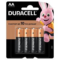 Батарейки DURACELL Basic, AA, 4 шт., алкалиновые, пальчиковые, блистер