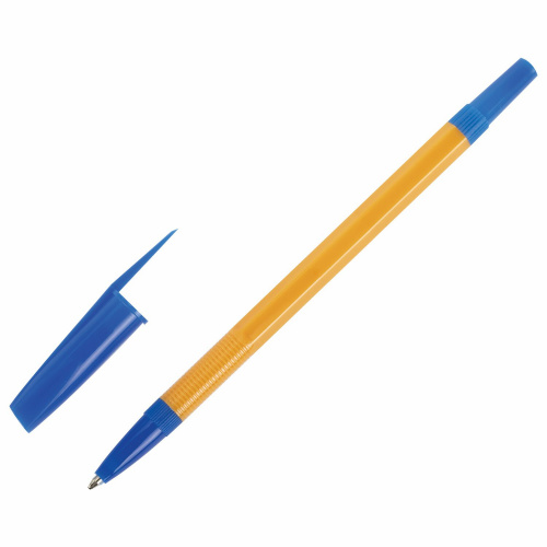Ручка шариковая STAFF "Basic Orange BP-03", корпус оранжевый, линия письма 0,5 мм, синяя фото 6