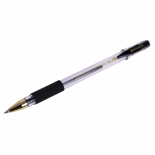 Ручка гелевая с грипом BRAUBERG "EXTRA GT GLD", ЧЕРНАЯ, стандартный узел 0,5 мм, линия 0,35 мм, 143919 фото 3