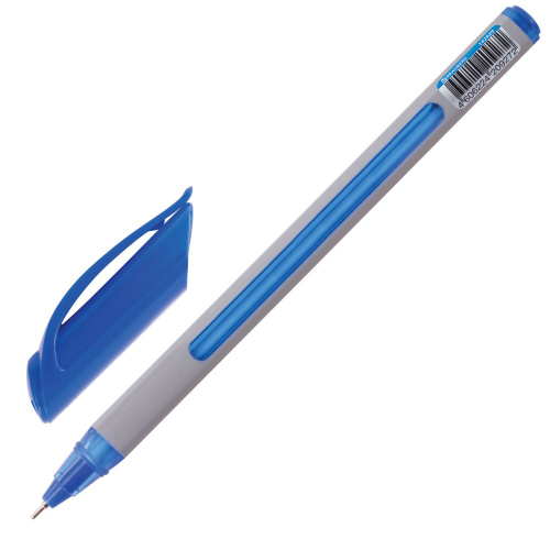 Ручка шариковая масляная BRAUBERG "Extra Glide Soft Grey", линия письма 0,35 мм, синяя фото 8