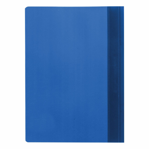 Скоросшиватель пластиковый STAFF, А4, 100/120 мкм, синий фото 2