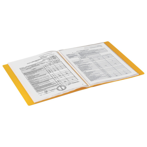 Папка BRAUBERG "Contract", 40 вкладышей, желтая, вкладыши-антиблик, 0,7 мм, бизнес-класс фото 6
