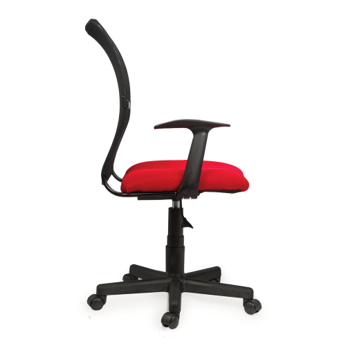 Кресло BRABIX "Spring MG-307", с подлокотниками, комбинированное красное/черное фото 4