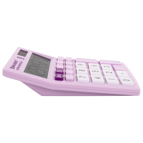 Калькулятор настольный BRAUBERG, 154x115 мм, 8 разрядов, двойное питание, сиреневый фото 3
