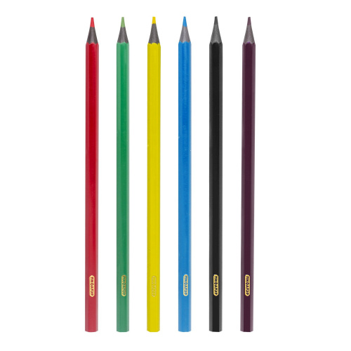 Карандаши цветные ПИФАГОР "СКАЗОЧНЫЙ ГОРОД", 6 цветов, черный пластик, заточенные фото 6