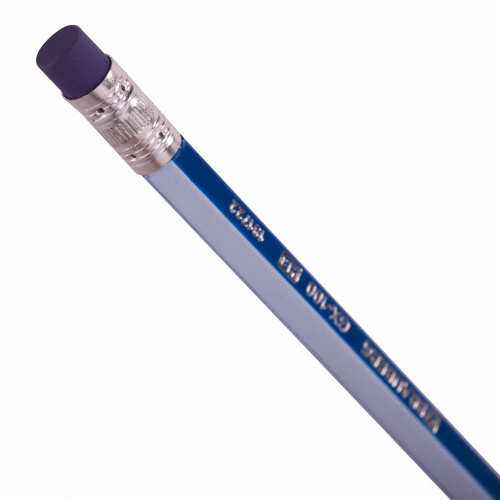 Набор карандашей чернографитных BRAUBERG "GX-100", 12 шт., HB, с ластиком, корпус синий фото 7