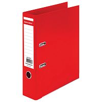 Папка-регистратор BRAUBERG "EXTRA", 75 мм, красная, двустороннее покрытие пластик, металлич уголок