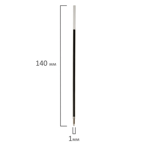 Стержень шариковый BRAUBERG, 140 мм, узел 1 мм, линия письма 0,5 мм, черный фото 2