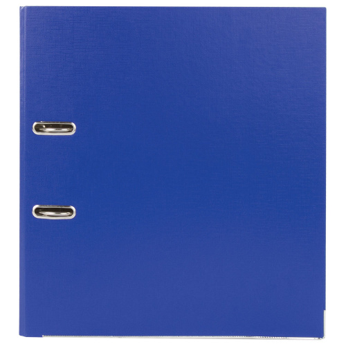 Папка-регистратор BRAUBERG, покрытие пластик, 75 мм, с уголком, синяя фото 2