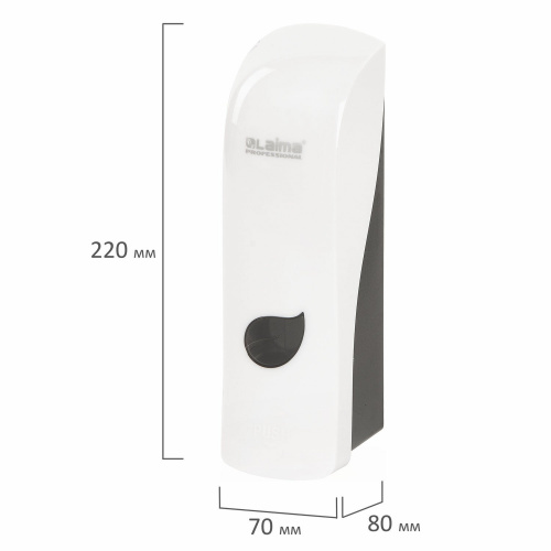 Диспенсер для жидкого мыла LAIMA PROFESSIONAL ECO, наливной, 0,38 л, белый, ABS-пластик фото 9
