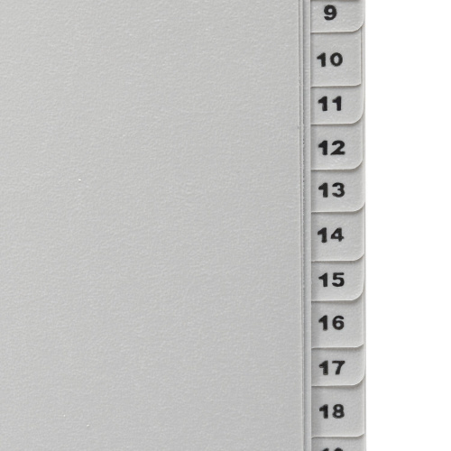 Разделитель пластиковый BRAUBERG, А4, 31 лист, цифровой 1-31, оглавление, серый фото 4