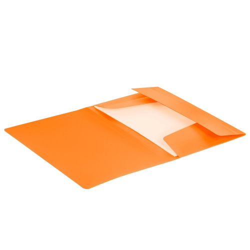 Папка на резинках BRAUBERG "Office", до 300 листов, 500 мкм, оранжевая фото 2