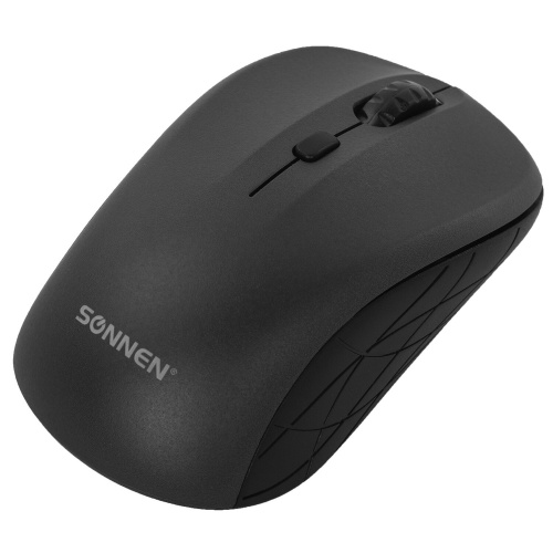Мышь беспроводная SONNEN V-111, USB, 800/1200/1600 dpi, 4 кнопки, оптическая, черная фото 2