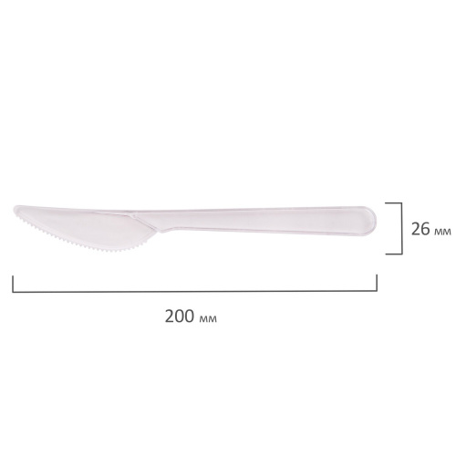 Нож одноразовый пластиковый БЕЛЫЙ АИСТ ЭТАЛОН, 180 мм, 50 шт., прозрачный фото 3
