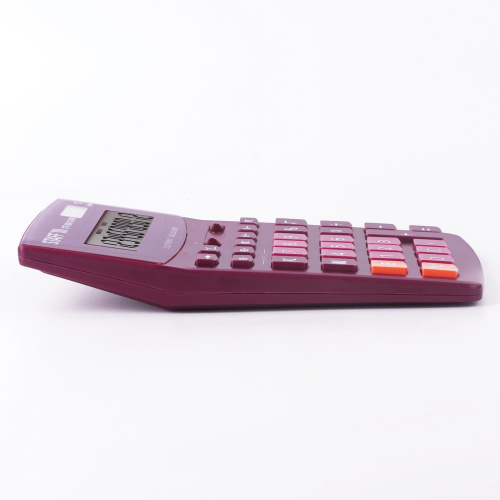 Калькулятор настольный STAFF, 200х150 мм, 12 разрядов, двойное питание, бордовый фото 5