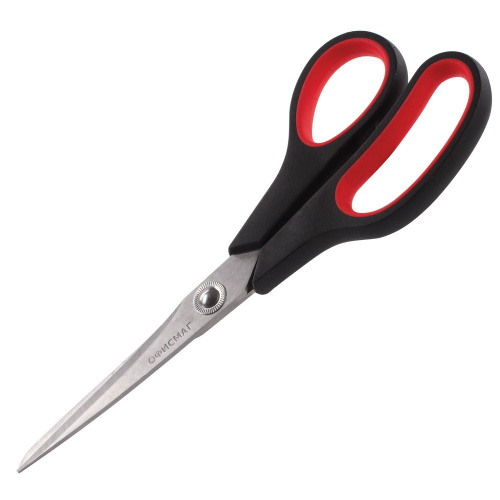 Ножницы ОФИСМАГ "Soft Grip", 216 мм, черно-красные, 3-х сторонняя заточка, картонная упаковка фото 8