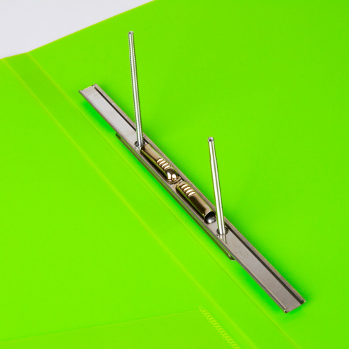 Папка с металлич скоросшивателем и внутренним карманом BRAUBERG "Neon", 16 мм, до 100 л, зеленая фото 4