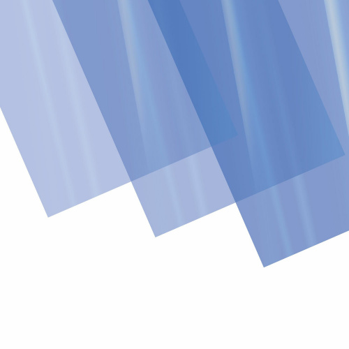 Обложки пластиковые для переплета ОФИСМАГ, А4, 100 шт., 150 мкм, прозрачно-синие фото 7