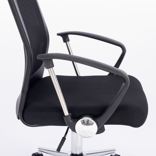 Кресло офисное "BRABIX Flight R EX-541", хром, ткань TW, сетка, черное фото 4