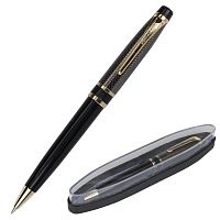 Ручка подарочная шариковая BRAUBERG Sonata, корпус золотистый с черным, линия письма 0,5 мм, синяя