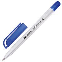 Ручка шариковая масляная BRAUBERG "Olive Pen", корпус прозрачный, 0,7 мм, линия 0,35 мм, синяя