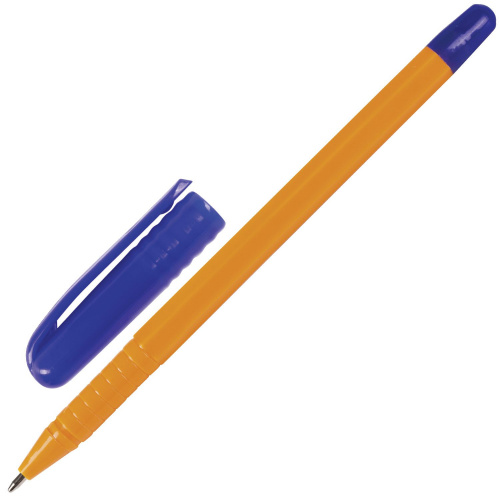 Ручка шариковая STAFF "EVERYDAY", шестигранная, корпус оранжевый, линия письма 0,5 мм, синяя фото 8