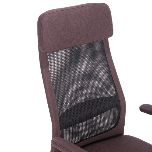 Кресло офисное BRABIX "Flight EX-540", хром, ткань, сетка, коричневое фото 7